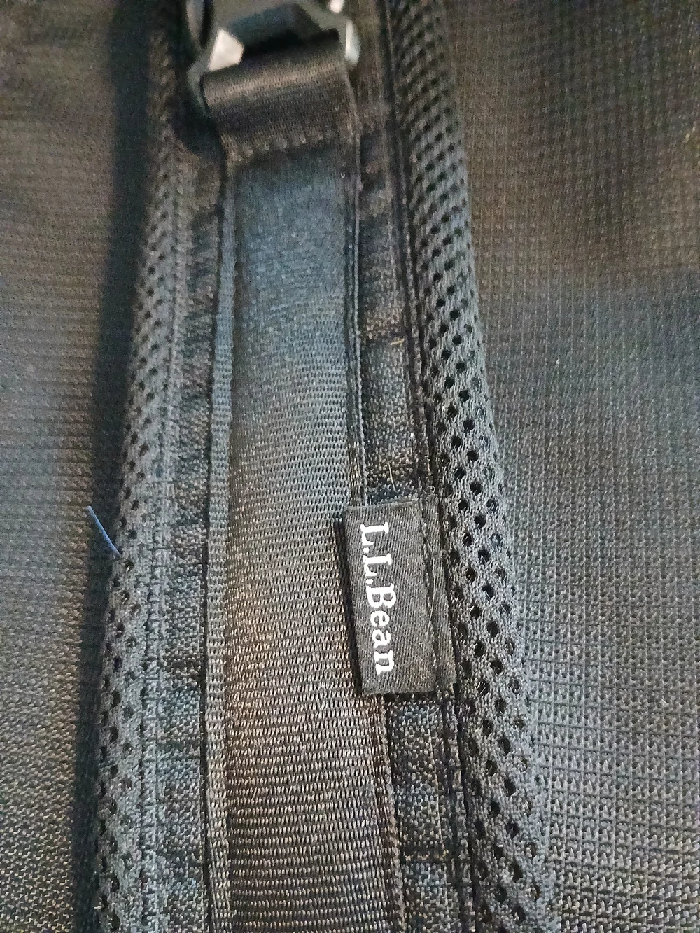 L.L.Bean Black Diaper Bag Backpack with Printed Interior Lining, Zip Closure